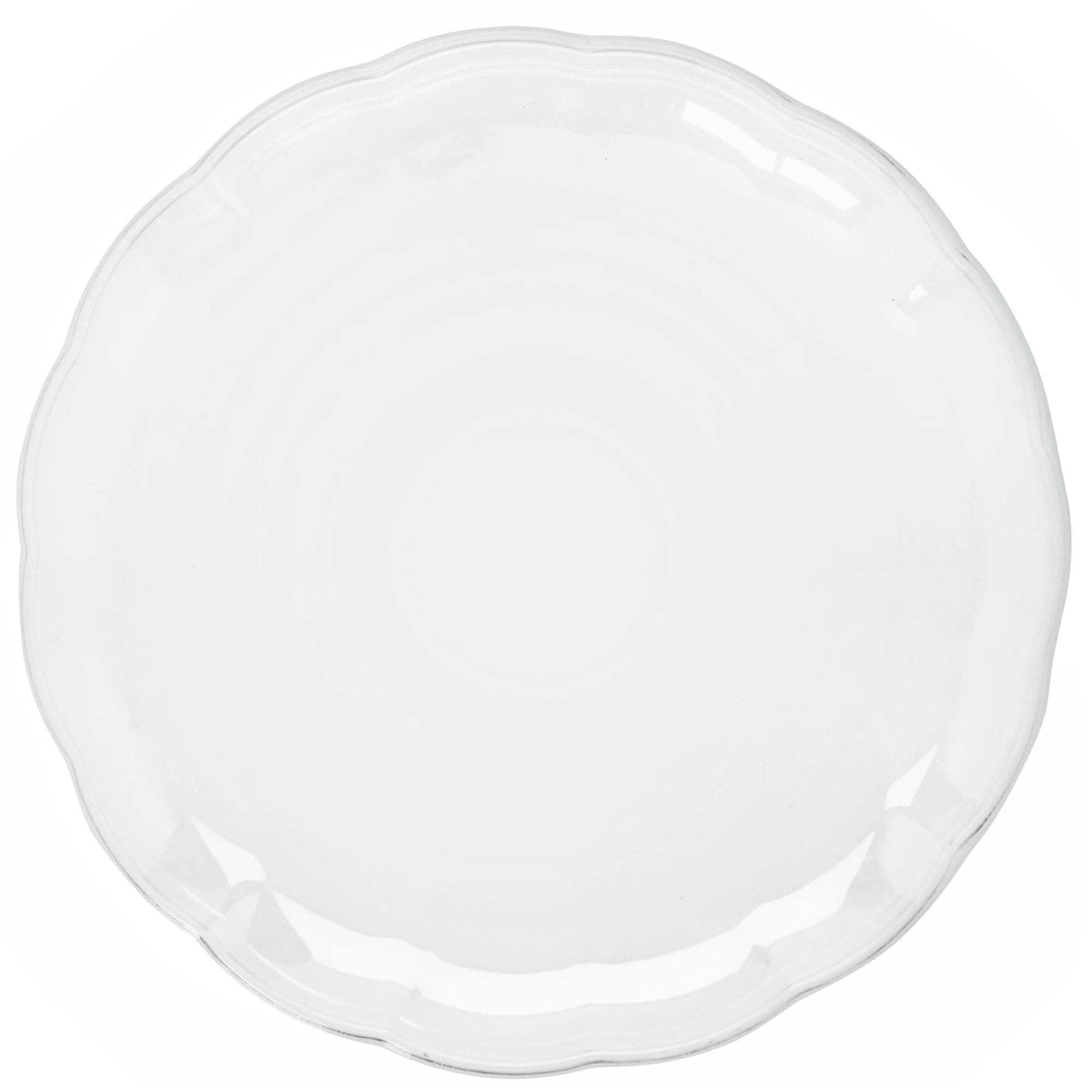 AMSCAN CA Disposable-Plasticware Large Round Scalloped Tray, Clear, 12 Inches, 1 Count 192937438282
