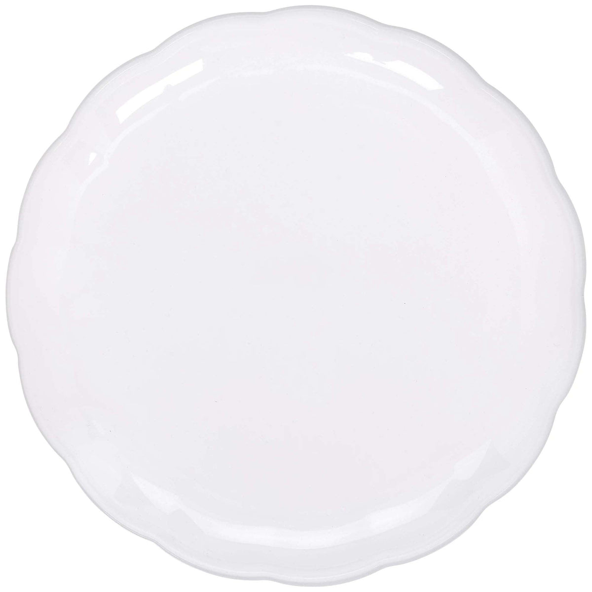 AMSCAN CA Disposable-Plasticware Large Round Scalloped Tray, White, 12 Inches, 1 Count