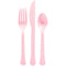 AMSCAN CA Disposable-Plasticware New Pink Plastic Assorted Cutlery, 24 Count 192937435908