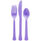 AMSCAN CA Disposable-Plasticware New Purple Plastic Assorted Cutlery, 24 Count 192937435892