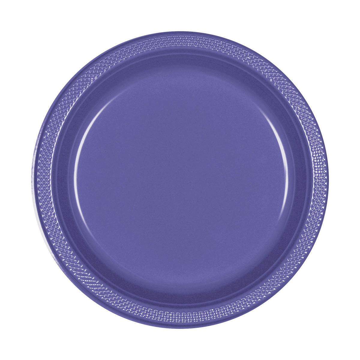 AMSCAN CA Disposable-Plasticware New Purple Small Round Dessert Plastic Plates, 7 Inches, 20 Count