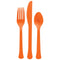 AMSCAN CA Disposable-Plasticware Orange Peel Plastic Assorted Cutlery, 24 Count 192937435830