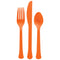 AMSCAN CA Disposable-Plasticware Orange Peel Plastic Assorted Cutlery, 24 Count 192937435830