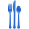 AMSCAN CA Disposable-Plasticware Royal Blue Plastic Assorted Cutlery, 24 Count
