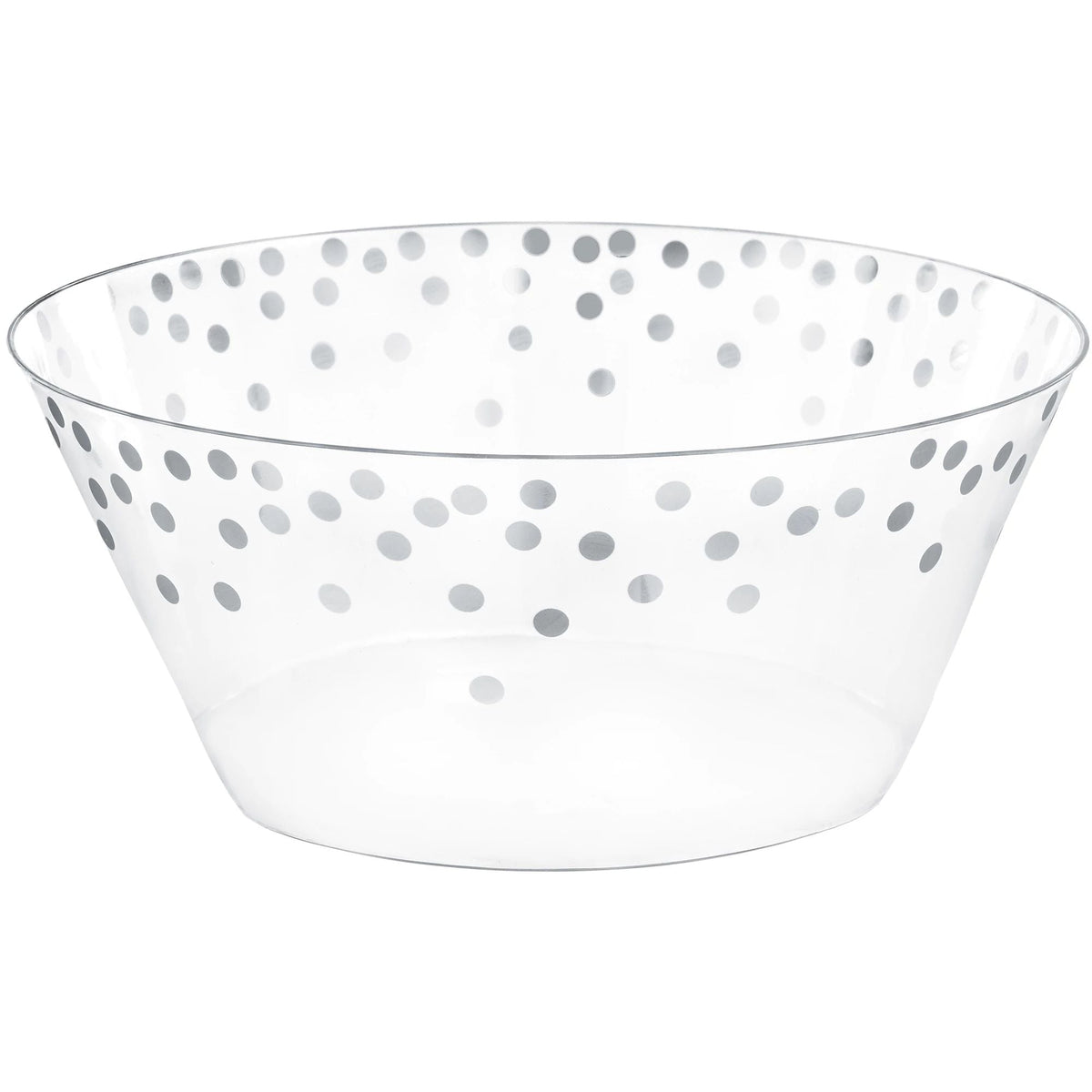 AMSCAN CA Disposable-Plasticware Silver PET Plastic Large Serving Bowl, 10 Inches, 1 Count