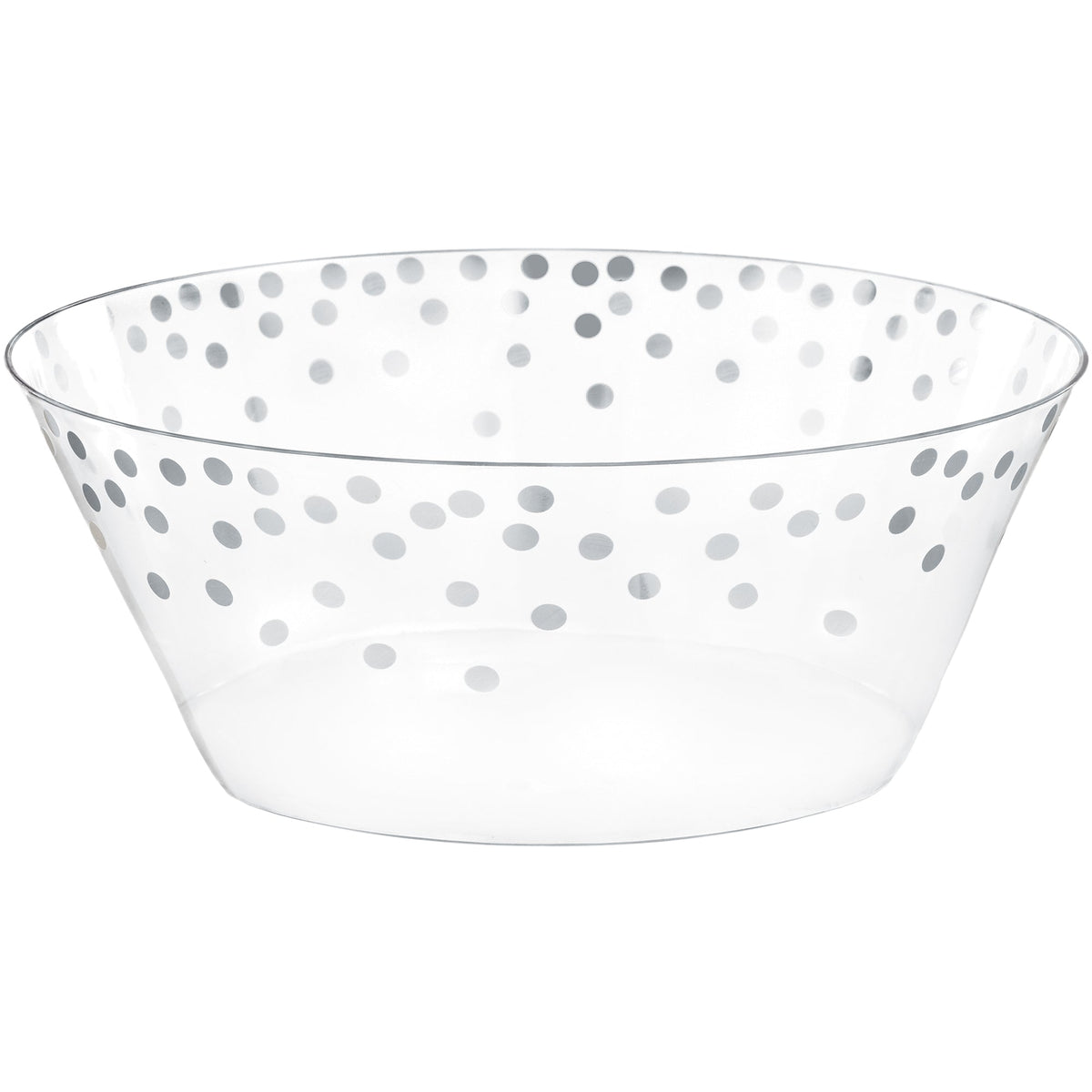 AMSCAN CA Disposable-Plasticware Silver PET Plastic Small Serving Bowl, 1 Count