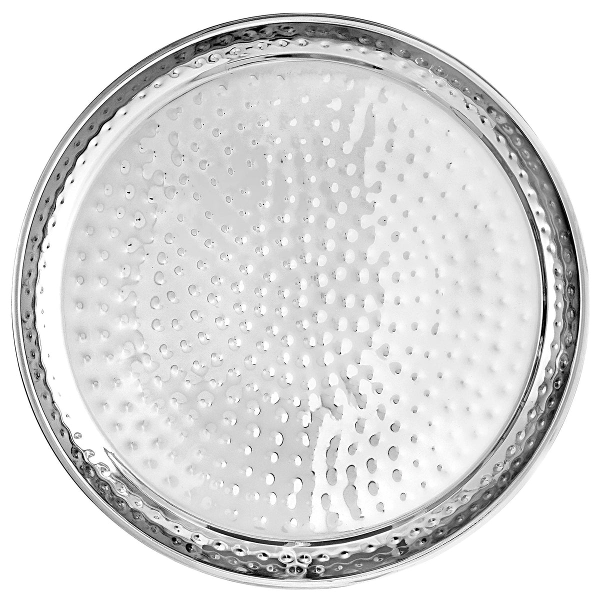 AMSCAN CA Disposable-Plasticware Silver Stainless Steel Hammered Tray, 16 Inches, 1 Count