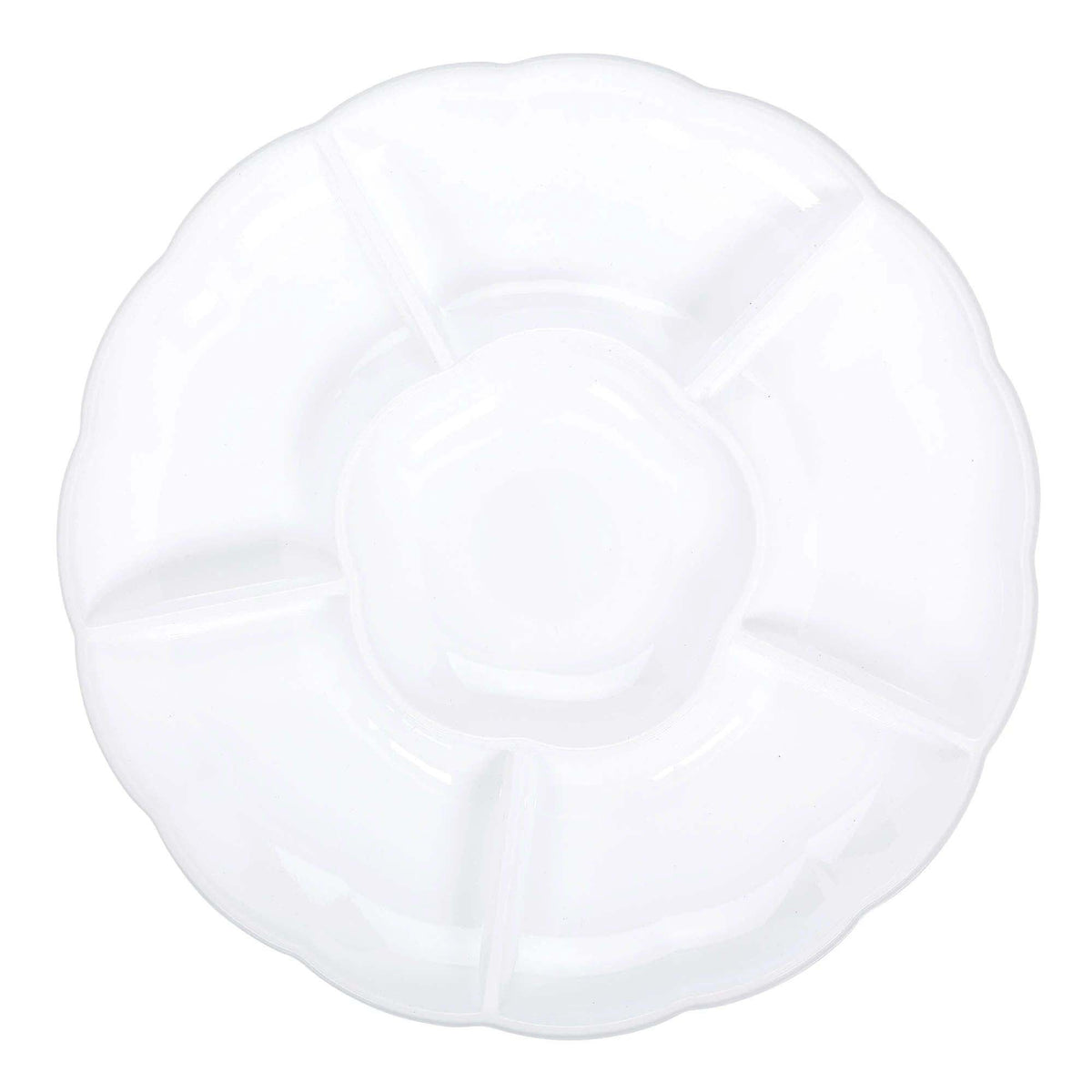 AMSCAN CA Disposable-Plasticware White Recyclable Plastic Tray with Compartment, 16 Inches, 1 Count