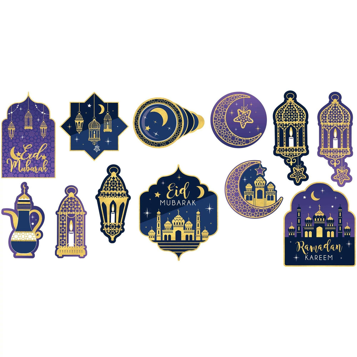 AMSCAN CA Eid Eid Celebration Cutouts, 12 Count