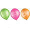 AMSCAN CA Everyday Entertaining Let's Glow Crazy Printed Latex Balloons, Pink, Green and Orange, 12 Inches, 6 Count 192937429419