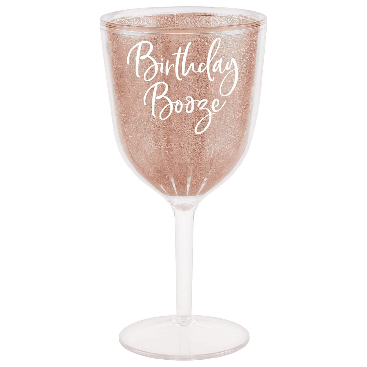 AMSCAN CA General Birthday Blush Birthday Wine Goblet, 1 Count