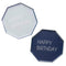 AMSCAN CA General Birthday Happy Birthday Large Eco Octagon Lunch Paper Plates, Blue, 9 Inches, 8 Count