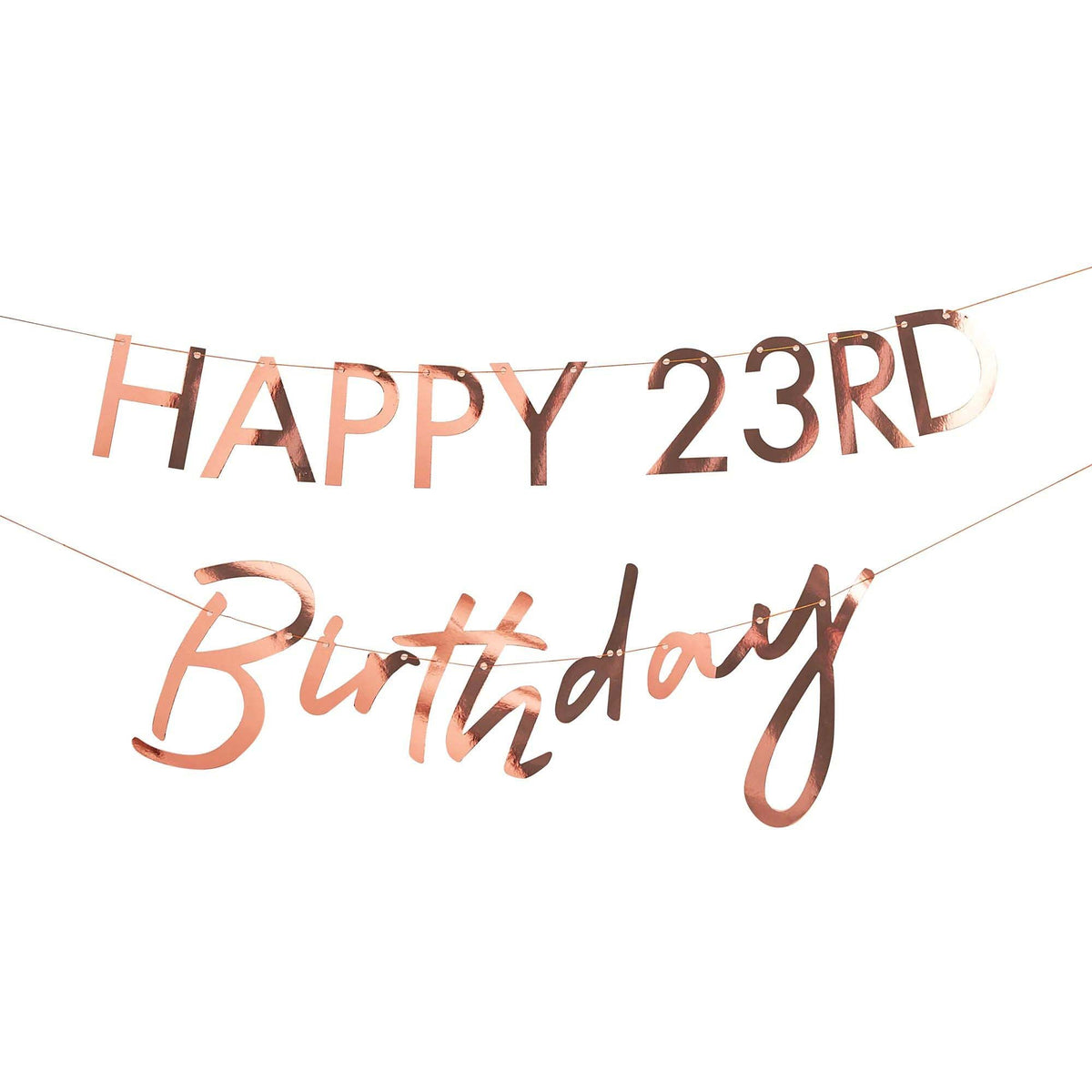 AMSCAN CA General Birthday Rose Gold Happy 23rd Birthday Banner, 1 Count
