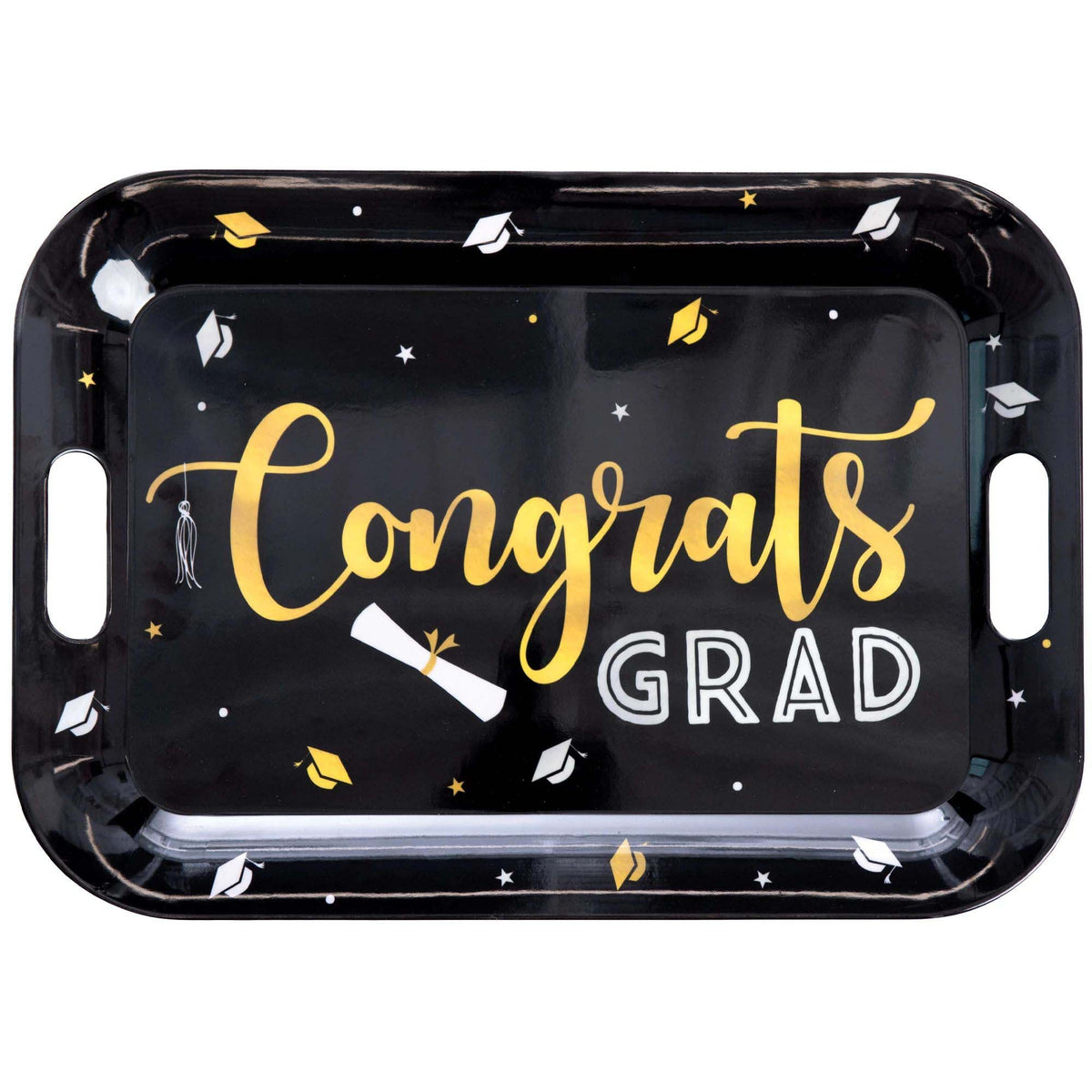 AMSCAN CA Graduation Class Dismissed Large Melamine Serving Tray, 1 Count