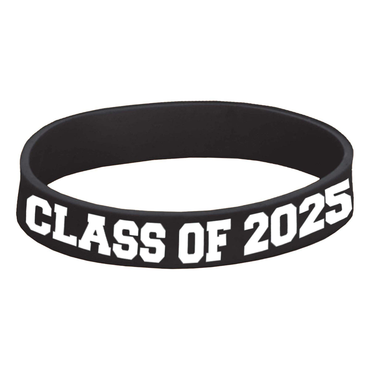 AMSCAN CA Graduation Class of 2025 Grad Rubber Bracelet, 1 Count 192937493007