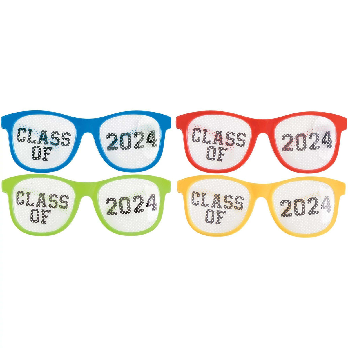 AMSCAN CA Graduation GRAD 2024 Glasses, Multicolor, 10 Count