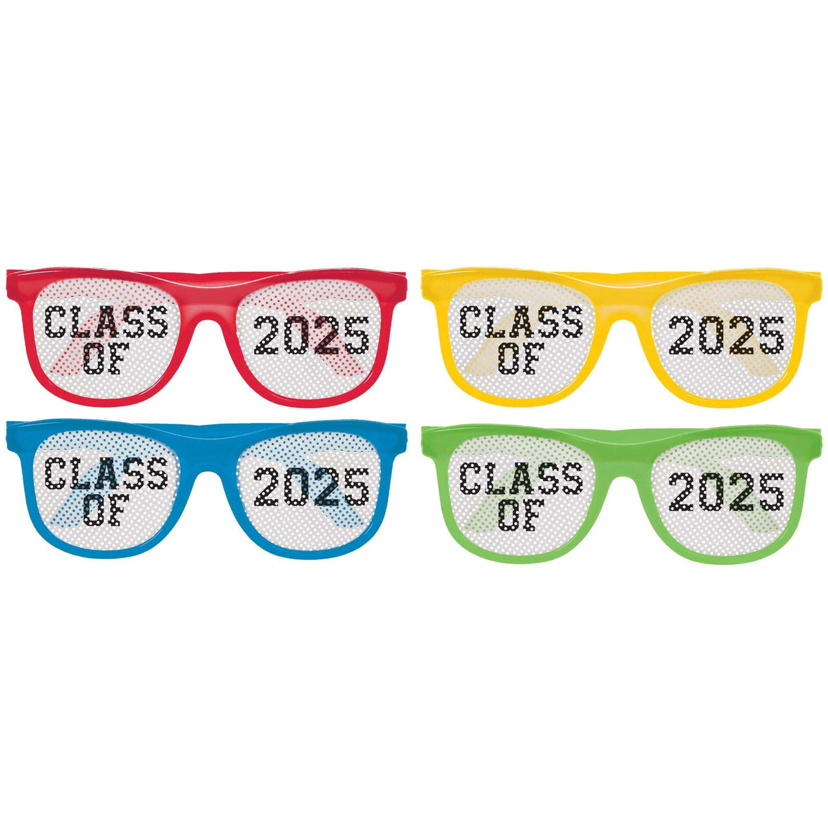 AMSCAN CA Graduation GRAD 2025 Glasses, Multicolor, 10 Count 192937508657