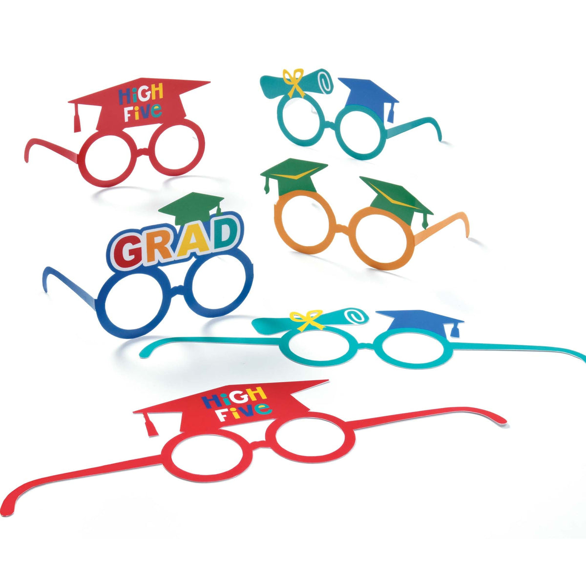 AMSCAN CA Graduation Graduation Fun Paper Glasses, 8 Count 192937500095