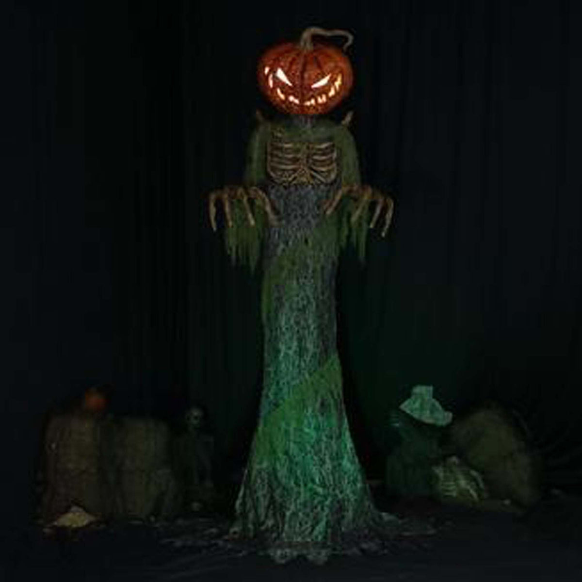 Citrouille Halloween Géante Horror-Shop 44cm Avec Lumière LED - Déco Effrayante - Fonctionne Sur Piles
