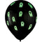 AMSCAN CA Halloween Ghost Glow Halloween Black Latex Balloons, 12 Inches, 15 Count