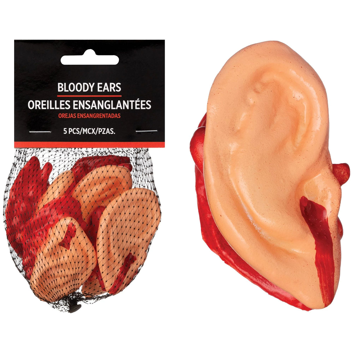 AMSCAN CA Halloween Halloween Decorations Plastic Bloody Ears, 5 Count 192937397602