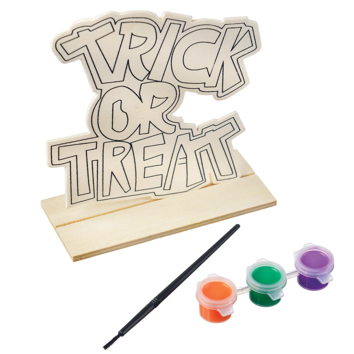 AMSCAN CA Halloween Halloween Trick or Treat MDF Painting Activity Set, 5 x 5 Inches, 1 Count
