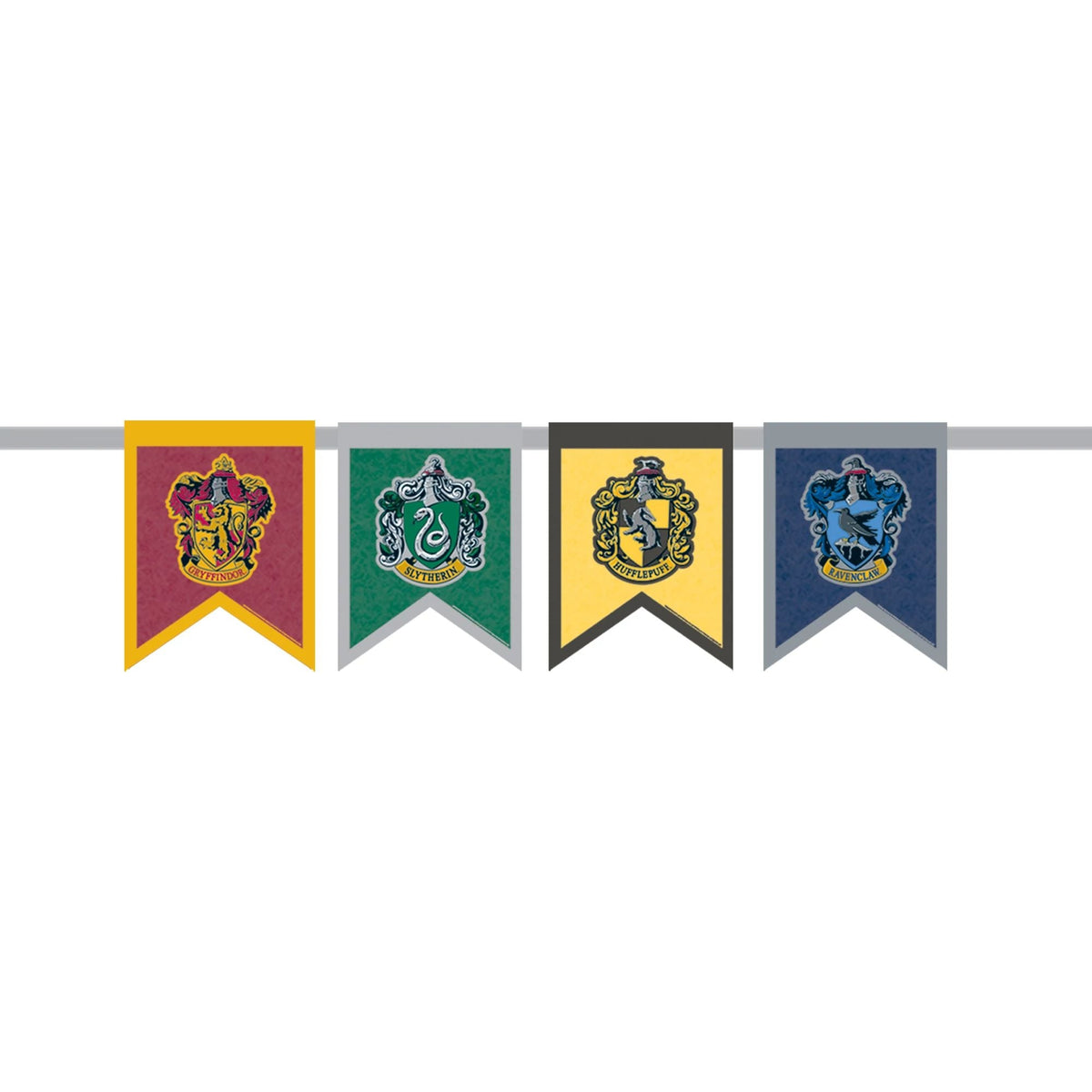 AMSCAN CA Halloween Harry Potter House Crests Pennant Felt Banner, 16.5 x 72 Inches, 1 Count