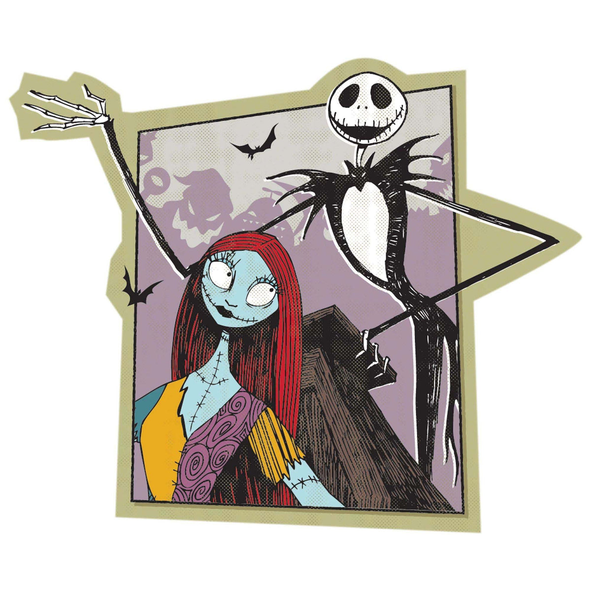 AMSCAN CA Halloween Nightmare Before Christmas Jack and Sally Sticker, 1 Count