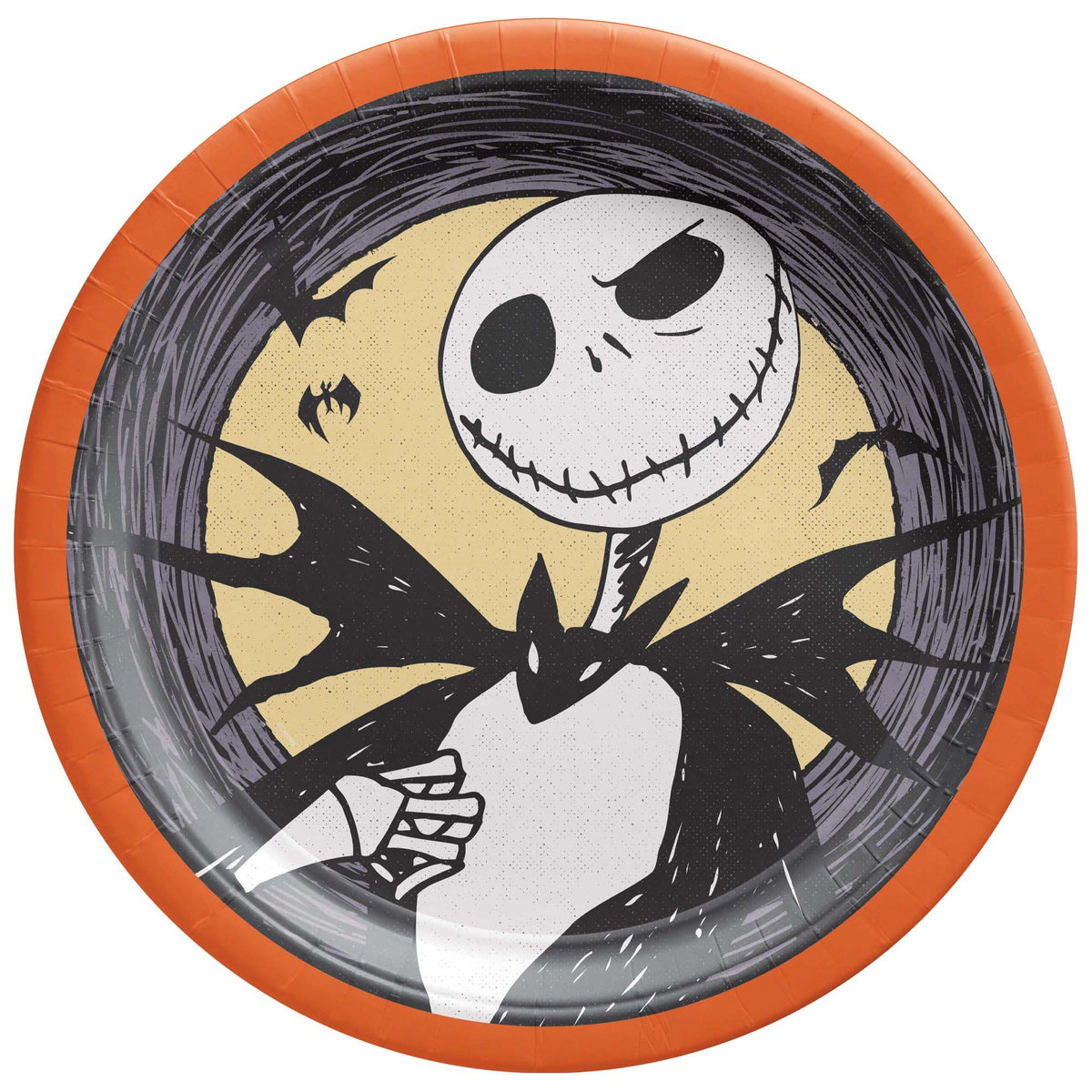 AMSCAN CA Halloween Nightmare Before Christmas Large Round Lunch Paper Plates, 10 Inches, 18 Count