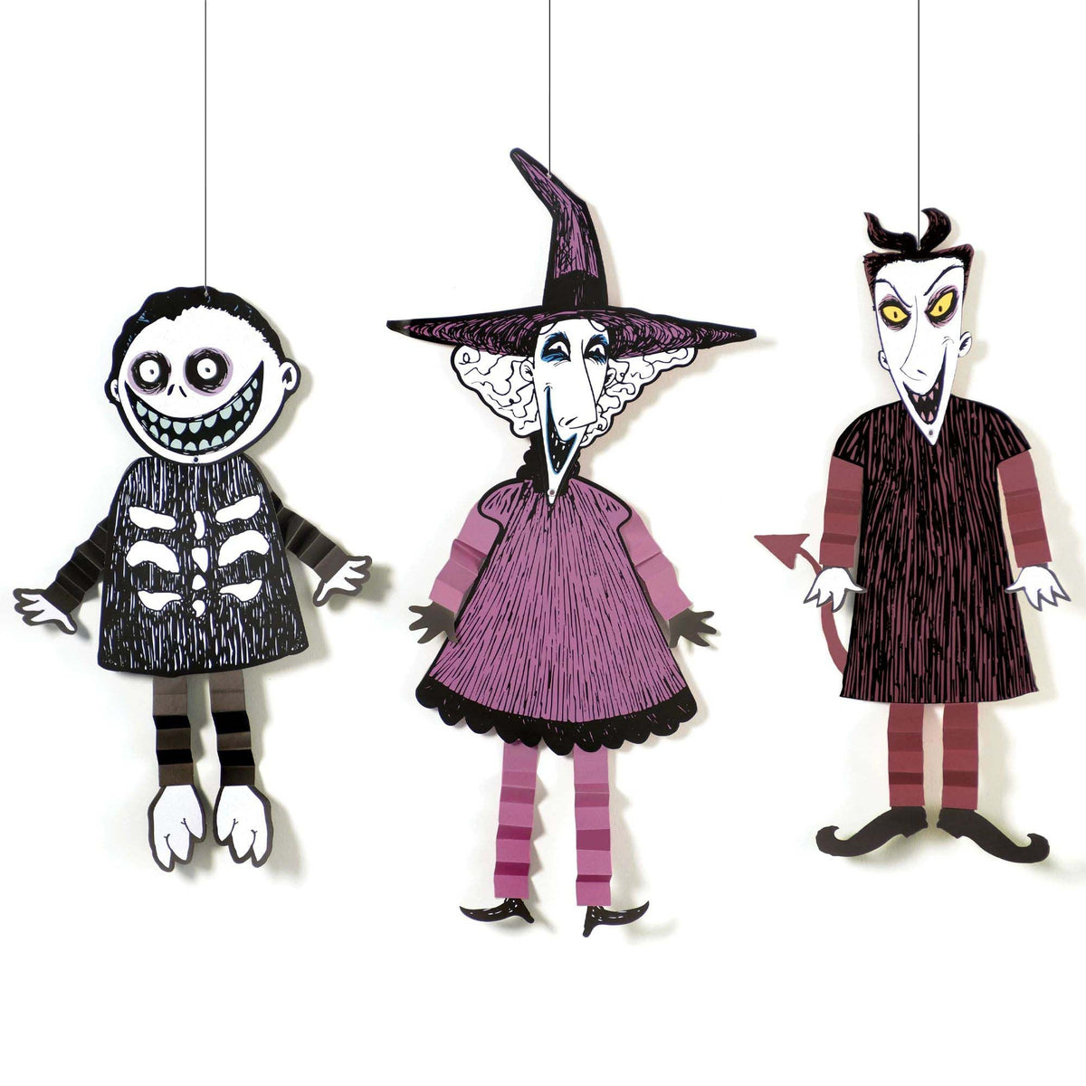 AMSCAN CA Halloween Nightmare Before Christmas Lock, Shock and Barrel Hanging Decoration, 3 Count 192937450284
