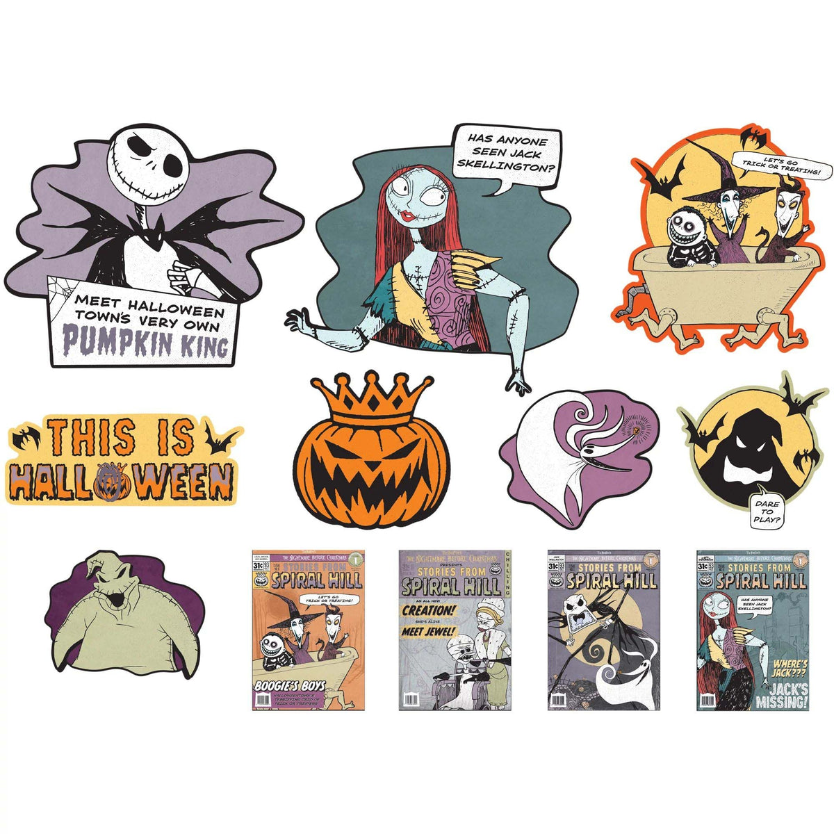 AMSCAN CA Halloween Nightmare Before Christmas Paper Cutouts, 12 Count