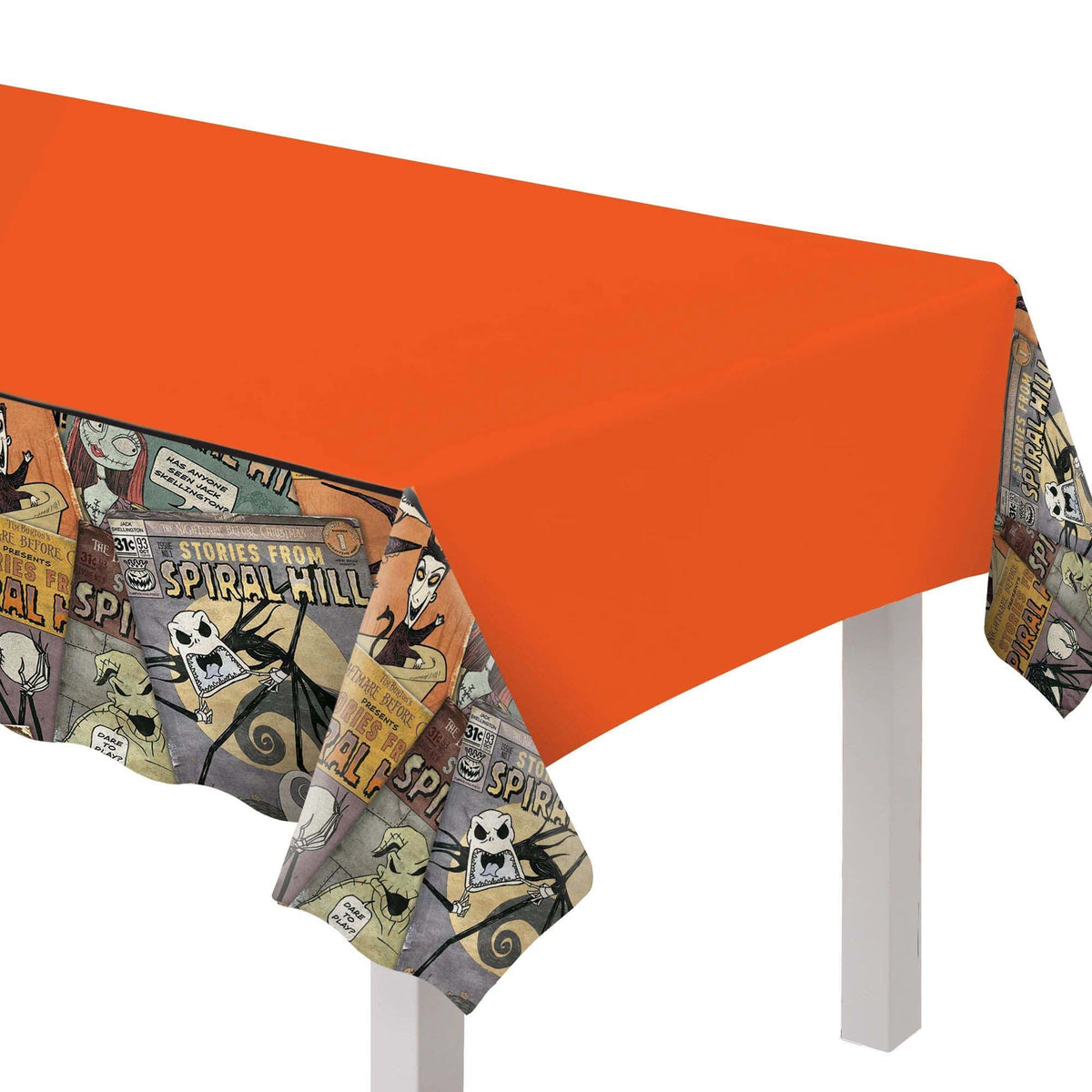 AMSCAN CA Halloween Nightmare Before Christmas Rectangular Plastic Table Cover, 54 x 102 Inches, 1 Count