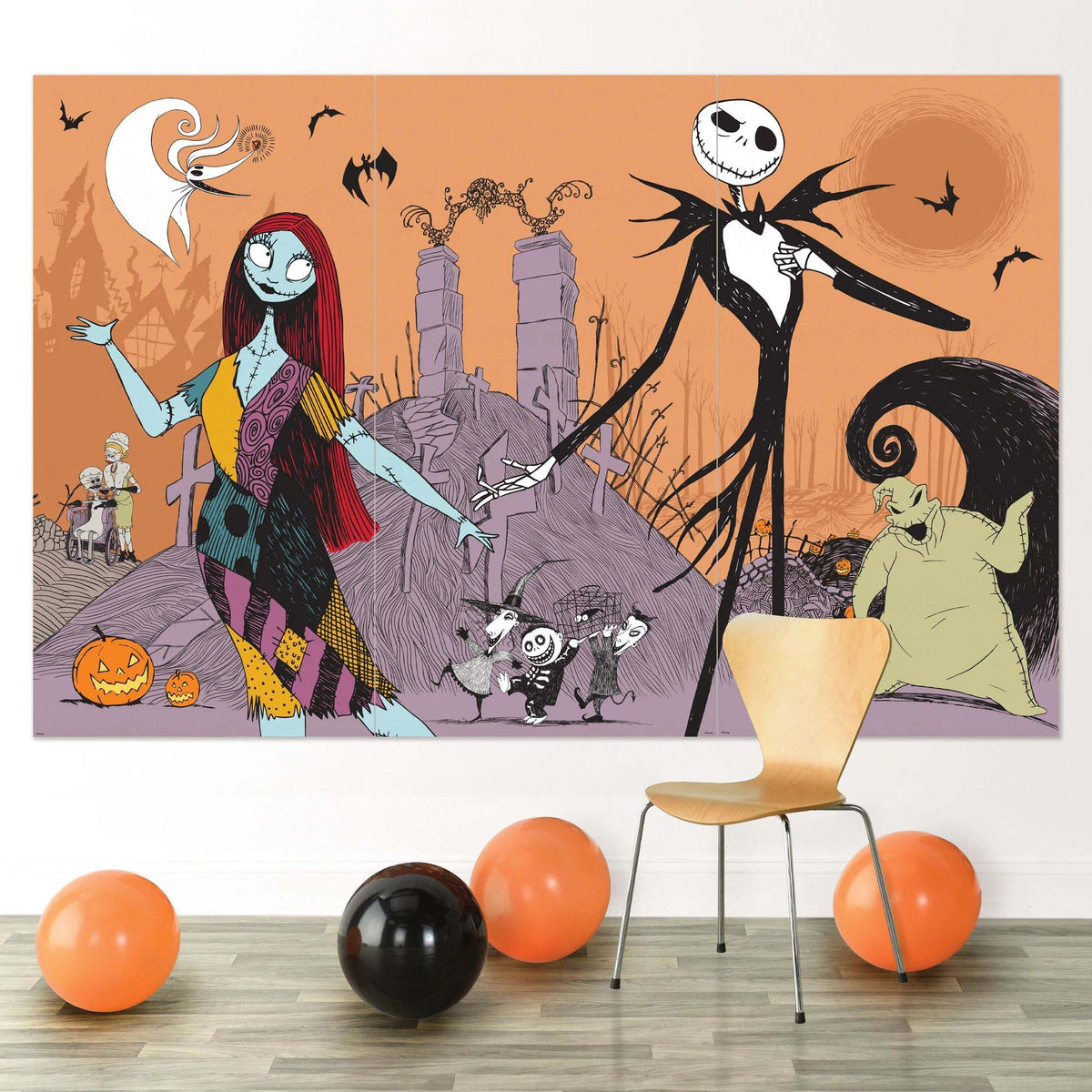 AMSCAN CA Halloween Nightmare Before Christmas Scene Setters, 65 x 33 Inches, 1 Count