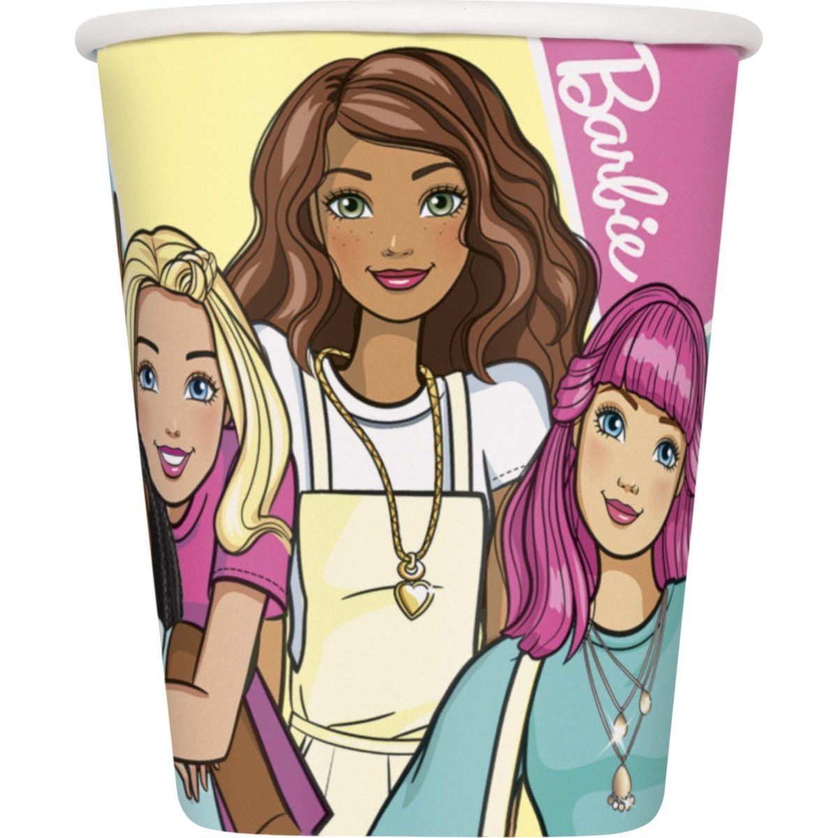AMSCAN CA Kids Birthday Barbie Birthday Party Paper Cups, 9 Oz, 8 Count