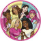AMSCAN CA Kids Birthday Barbie Large Round Lunch Paper Plates, 9 Inches, 8 Count
