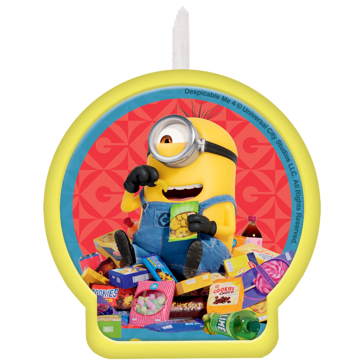 AMSCAN CA Kids Birthday Despicable Me 4 Birthday Candle, 1 Count 192937433416
