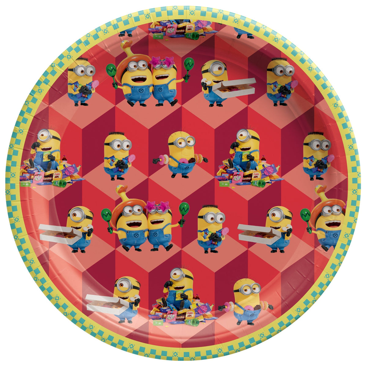 AMSCAN CA Kids Birthday Despicable Me 4 Birthday Small Round Dessert Paper Plates, 7 Inches, 8 Count 192937433454
