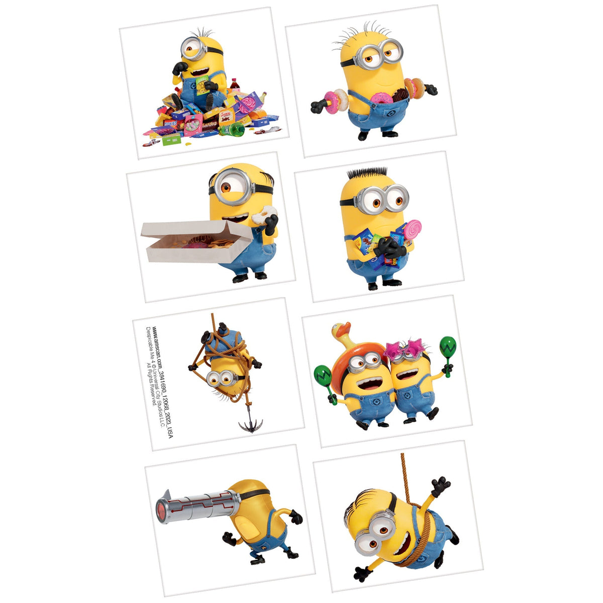 AMSCAN CA Kids Birthday Despicable Me 4 Birthday Temporary Tattoo Favors, 24 Count 192937433485