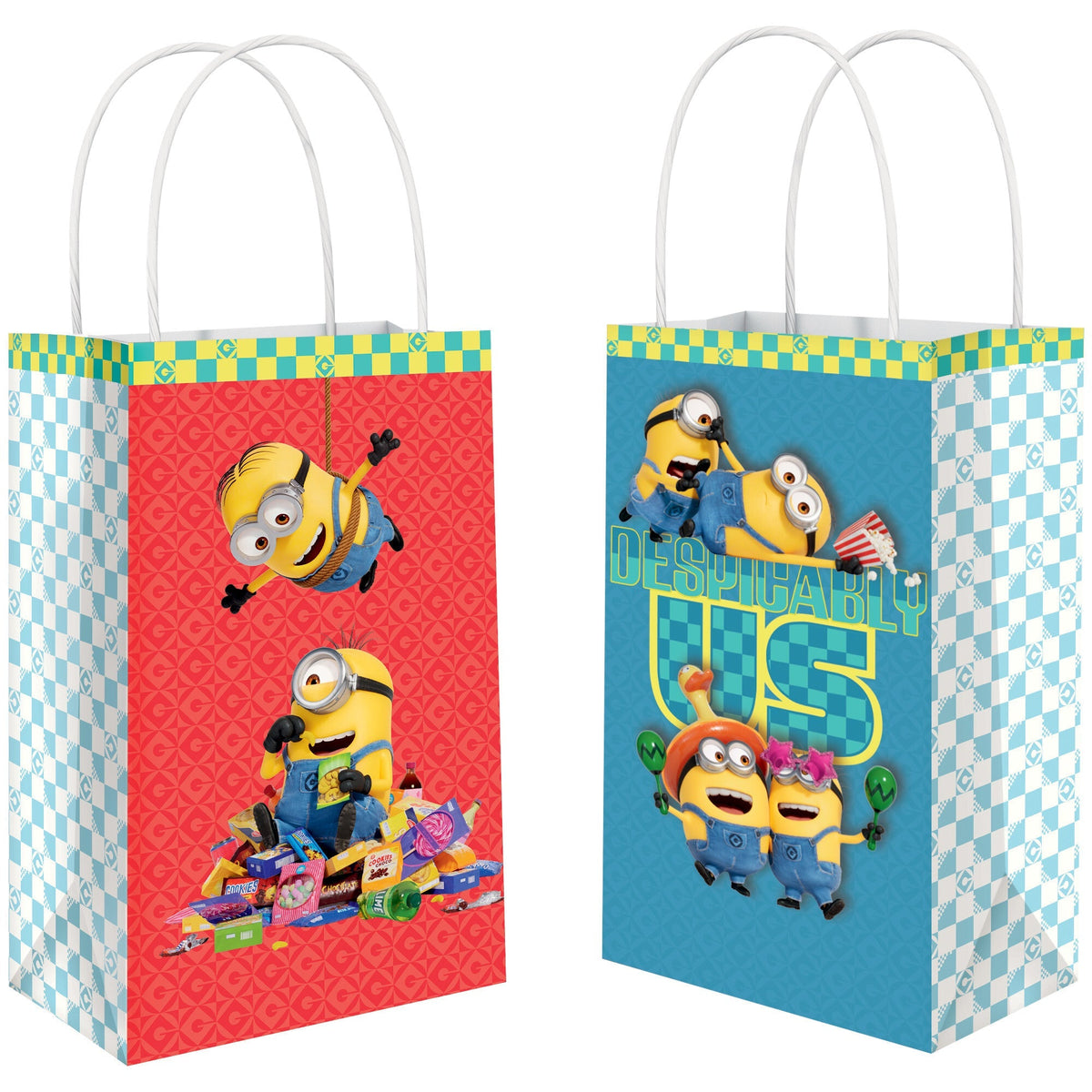 AMSCAN CA Kids Birthday Despicable Me 4 Printed Kraft Surprise Paper Bags, 8 1/4 x 5 1/4 x 3 inches, 8 Count 192937433478