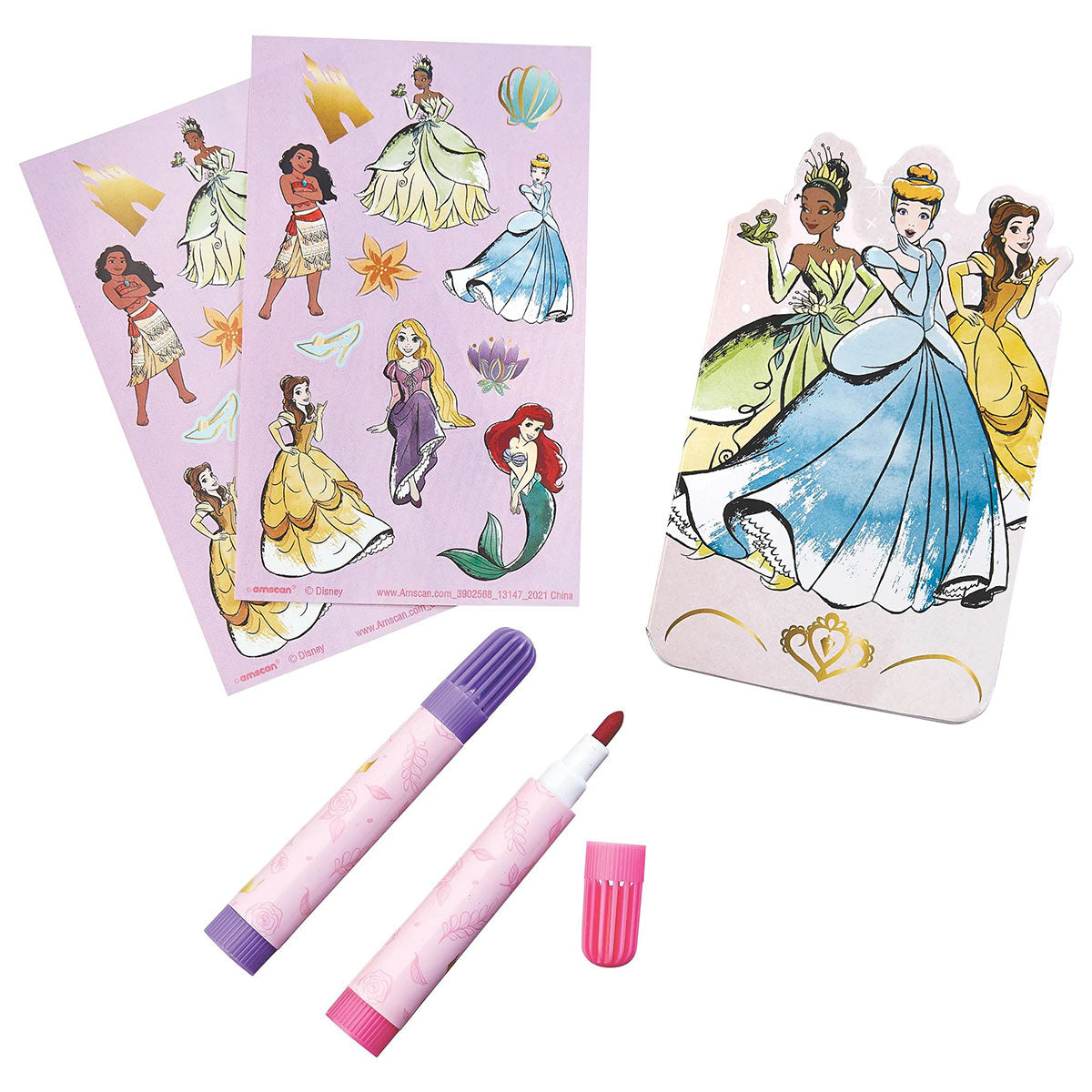 AMSCAN CA Kids Birthday Disney Princess Sticker Activity Kit, 1 Count