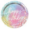 AMSCAN CA Kids Birthday Luminous Birthday Large Round Lunch Paper Plates, 9 Inches, 8 Count 192937225509