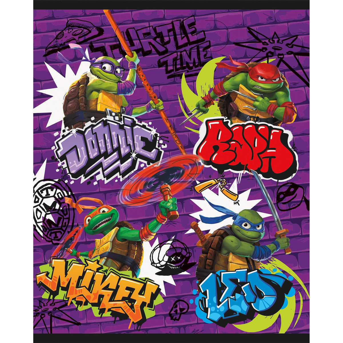UNIQUE PARTY FAVORS Kids Birthday Ninja Turtles: Mutant Mayhem Printed Plastic Favour Bags, 8 Count