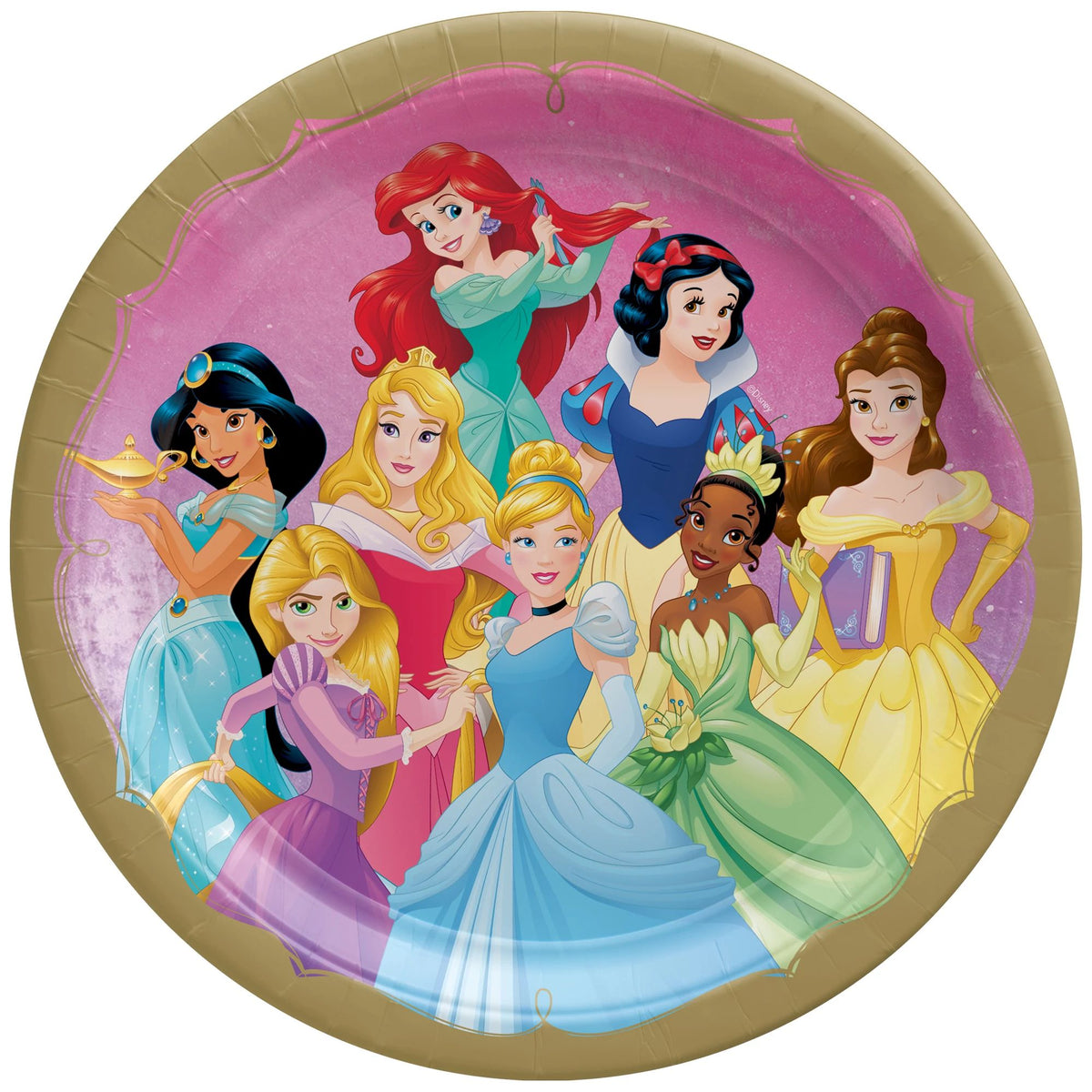AMSCAN CA Kids Birthday Once Upon A Time Birthday Small Round Dessert Paper Plates, 7 Inches, 8 Count 192937455647