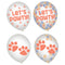 AMSCAN CA Kids Birthday Pawsome Party Confetti Latex Balloons, Clear, Orange, and Blue, 12 Inches, 6 Count 192937432341