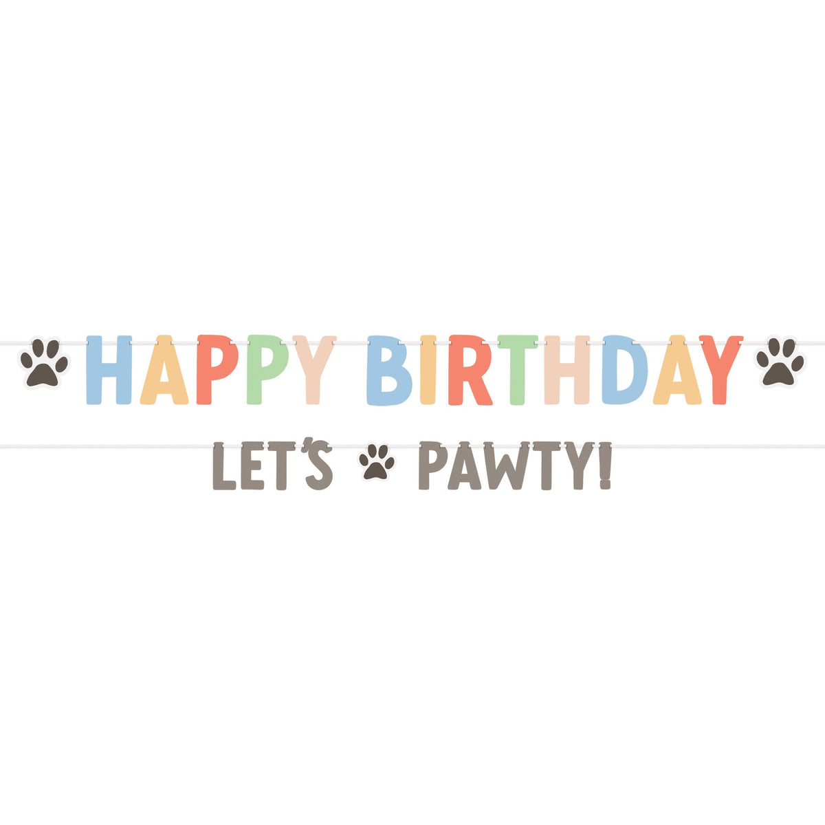 AMSCAN CA Kids Birthday Pawsome Party Letter Banner Kit, 2 Count 192937432334