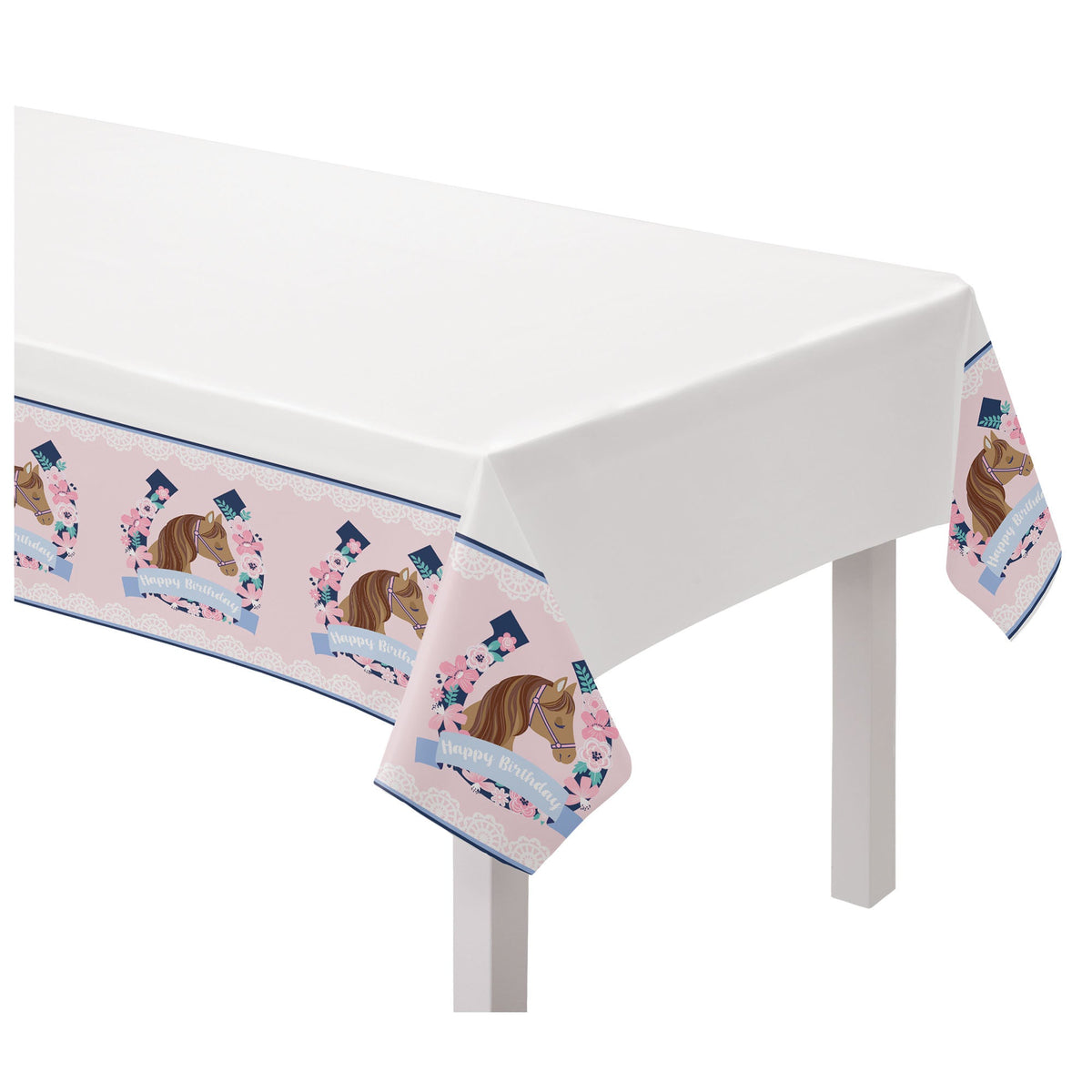 AMSCAN CA Kids Birthday Saddle Up Birthday Plastic Tablecover, 1 Count 192937106433