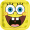 AMSCAN CA Kids Birthday SpongeBob SquarePants Large Square Lunch Paper Plates, 9 Inches, 8 Count