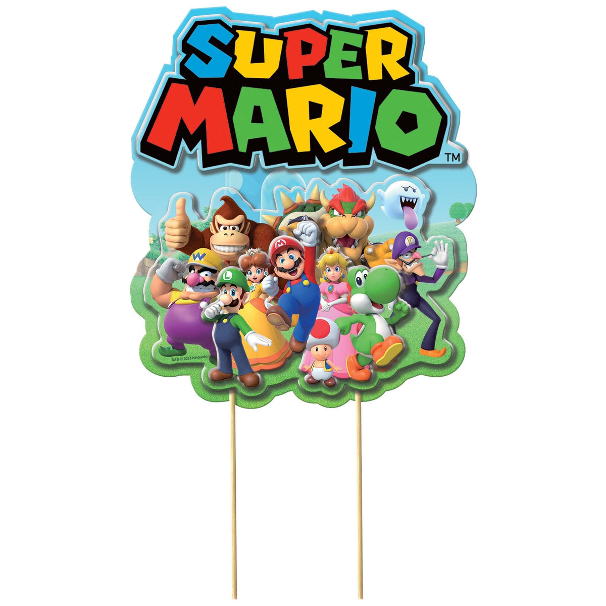 AMSCAN CA Kids Birthday Super Mario Bros Birthday Cake Topper, 1 Count