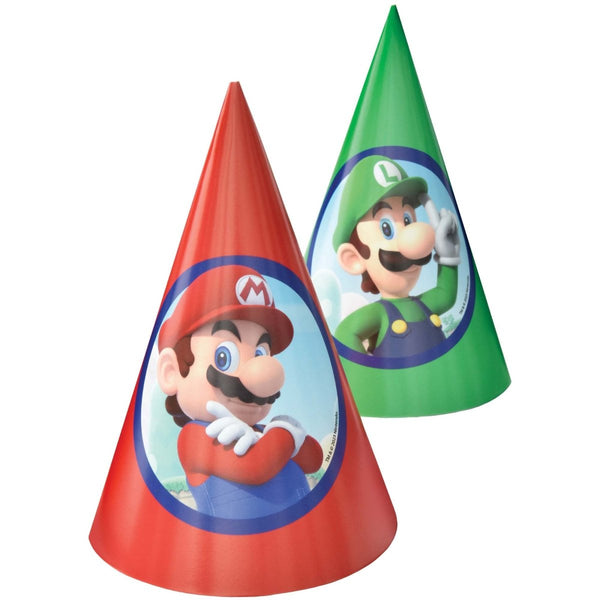 Super Mario Bros Birthday Party Hats, Count Party Supplies