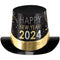 AMSCAN CA New Year 2024 Happy New Year Foil Black Top Hat, 1 Count
